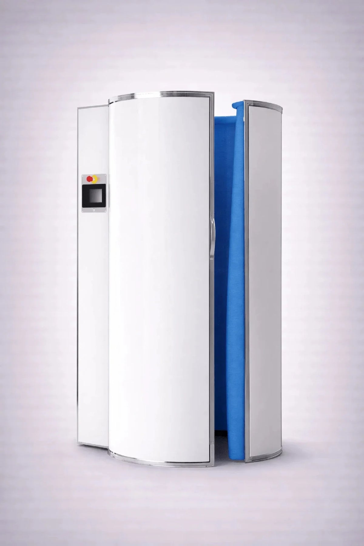Cryomed Mini compact nitrogen cryosauna in white with the cabin door open