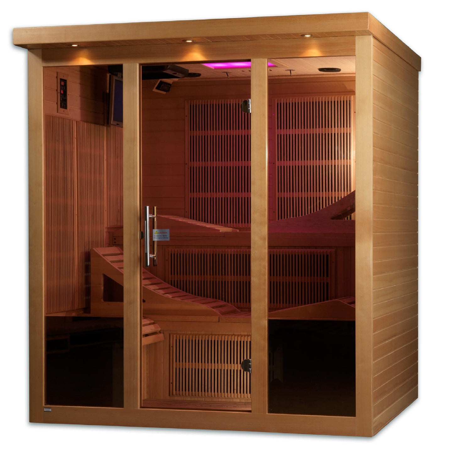 Dynamic "Monaco" Elite Infrared Sauna Ultra Low EMF wtih 15” LCD Screen & Hemlock Wood