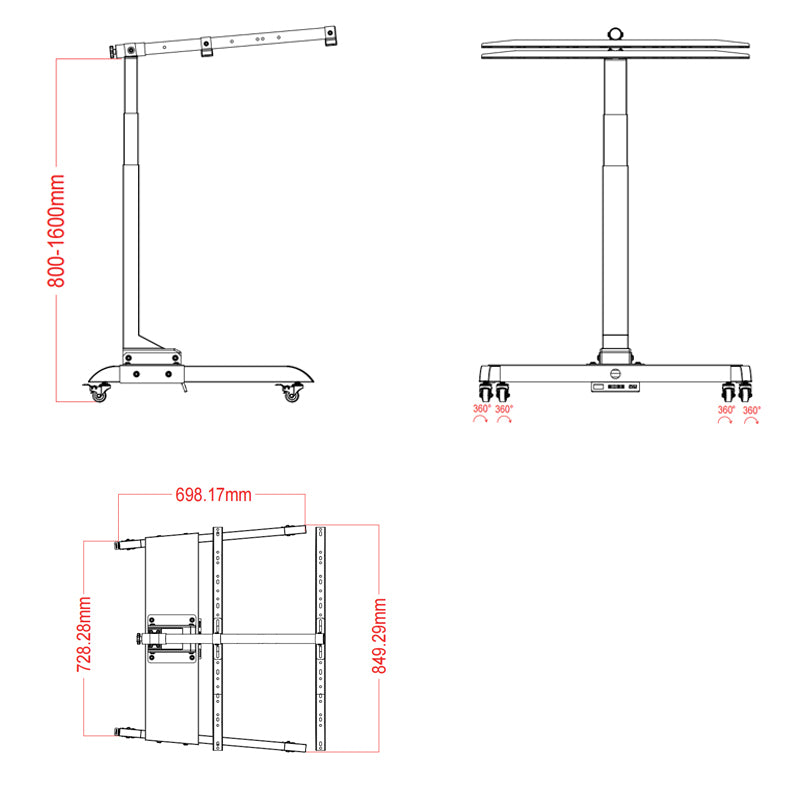 REDDOT Motorized Lift Stand (RMS) — Adjustable Height & Angle for Therapy Panels