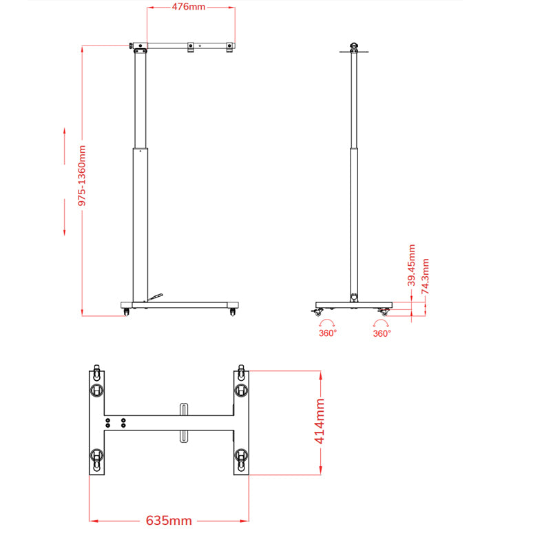 REDDOT Pneumatic Stand (PS) — Smooth Height Adjustment for Therapy Use