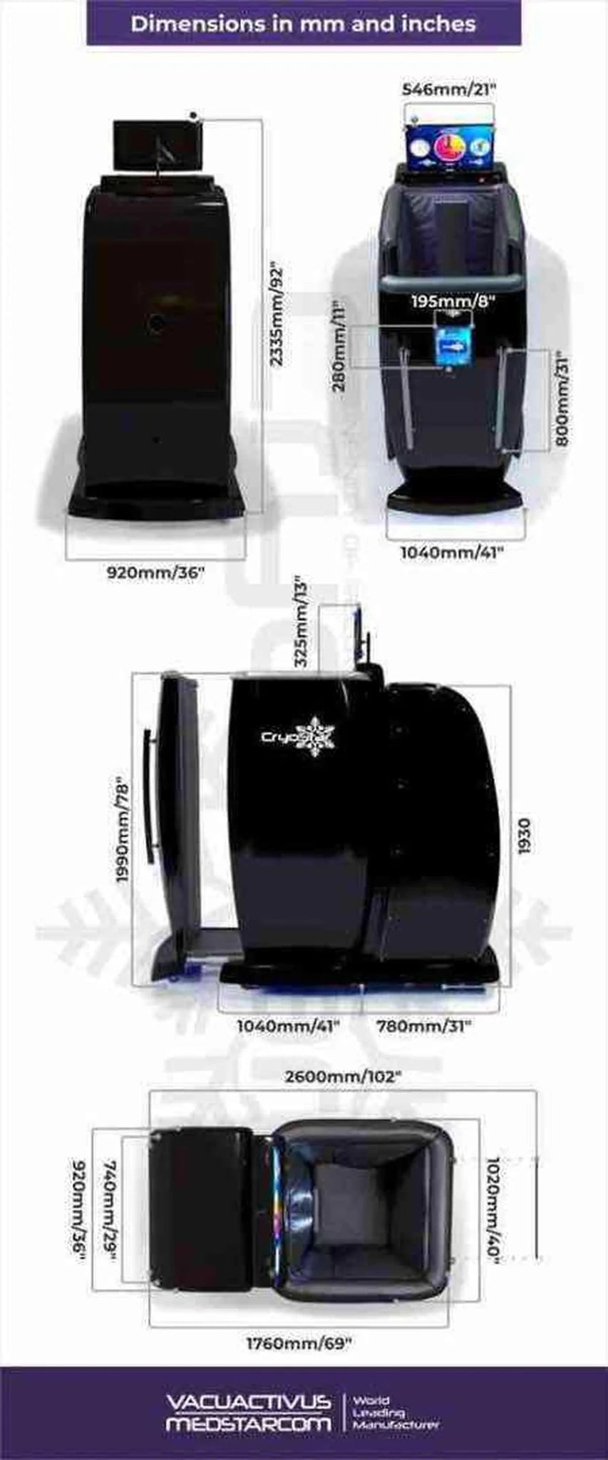 Antarctica CryoStar Nitrogen Cryotherapy Chamber – Simple & Grand Models by Antarctica