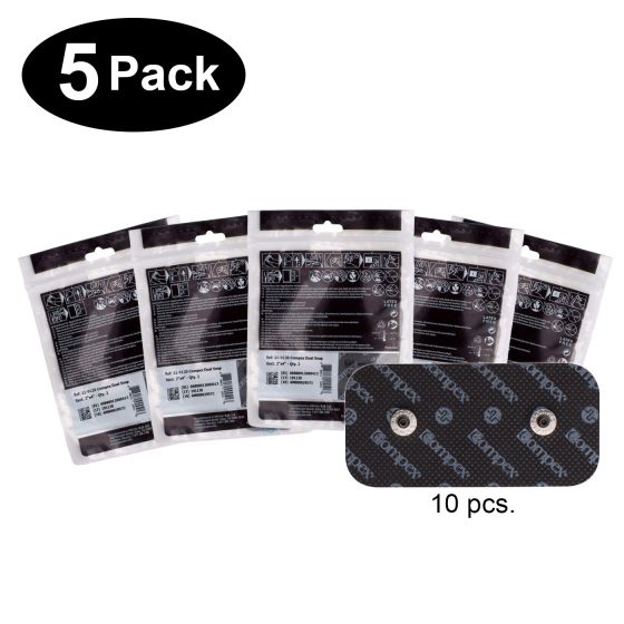 Compex Easy Snap Electrodes – 2" × 4" (5 Pack)