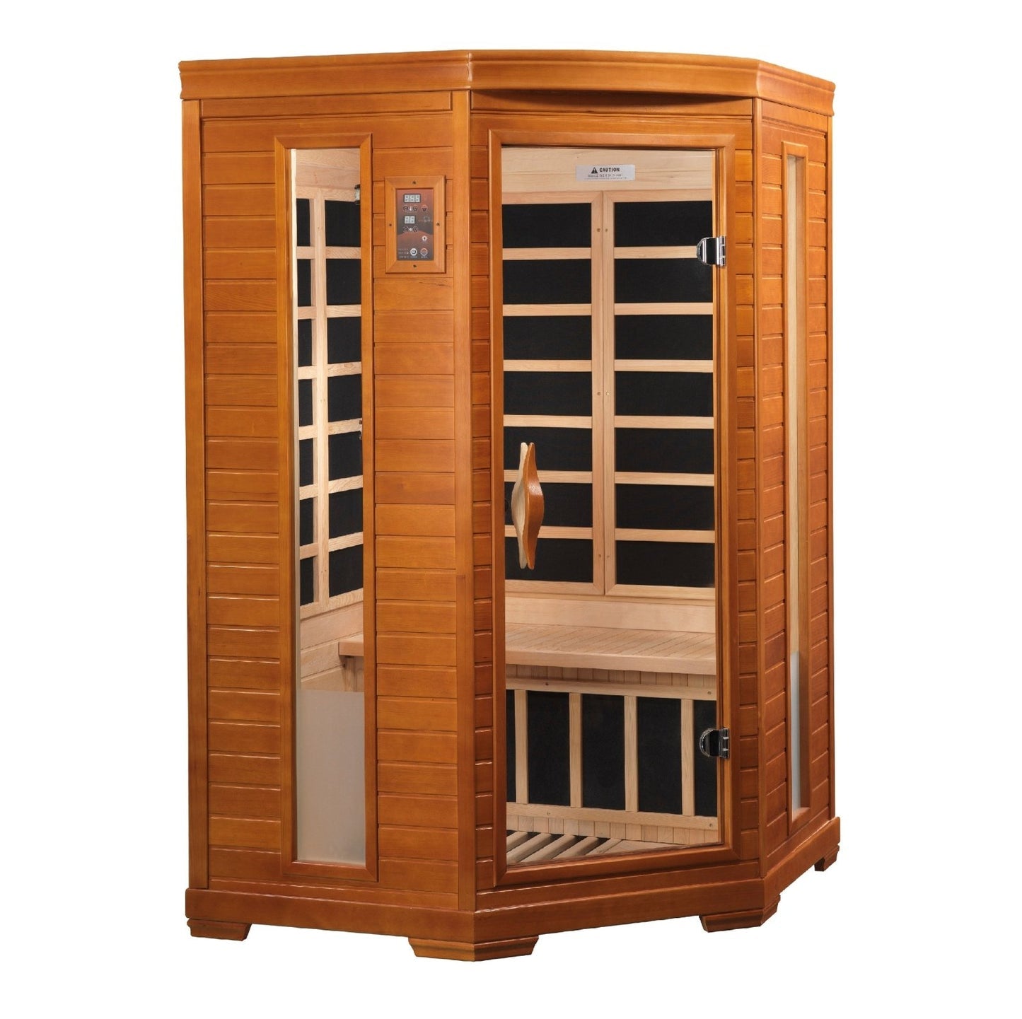 Dynamic "Heming Elite" FAR Infrared Sauna Ultra Low EMF Corner Unit with Hemlock Wood