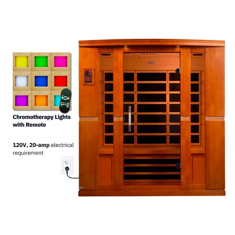 Dynamic "Bergamo Elite" Infrared Sauna Ultra Low EMF with Canadian Hemlock