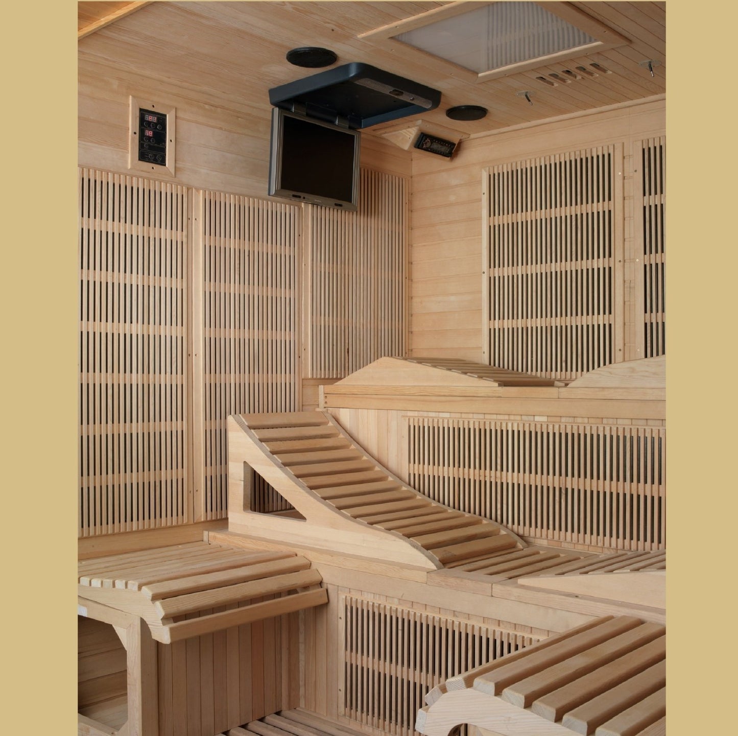 Dynamic "Monaco" Elite Infrared Sauna Ultra Low EMF wtih 15” LCD Screen & Hemlock Wood