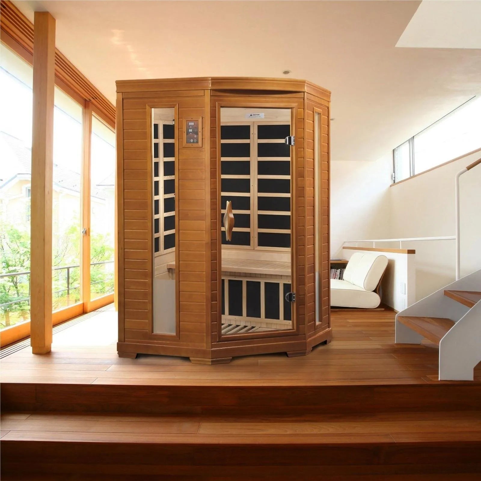 Heming Elite 2-Person Corner Ultra Low EMF FAR Infrared Sauna by Dynamic