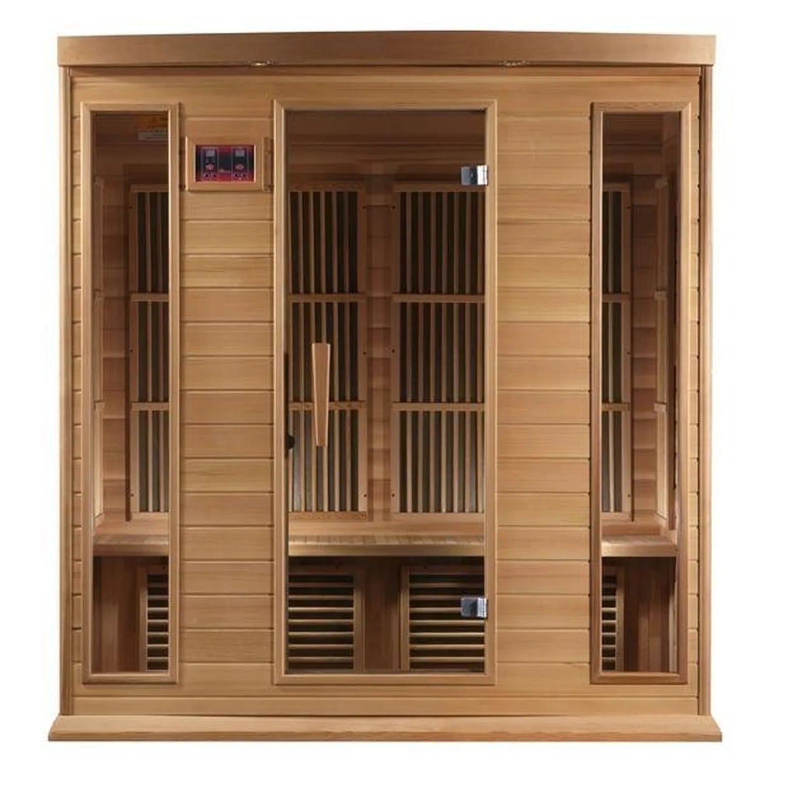 Maxxus 4-Person Corner Near Zero EMF Red Cedar Infrared Sauna by Dynamic