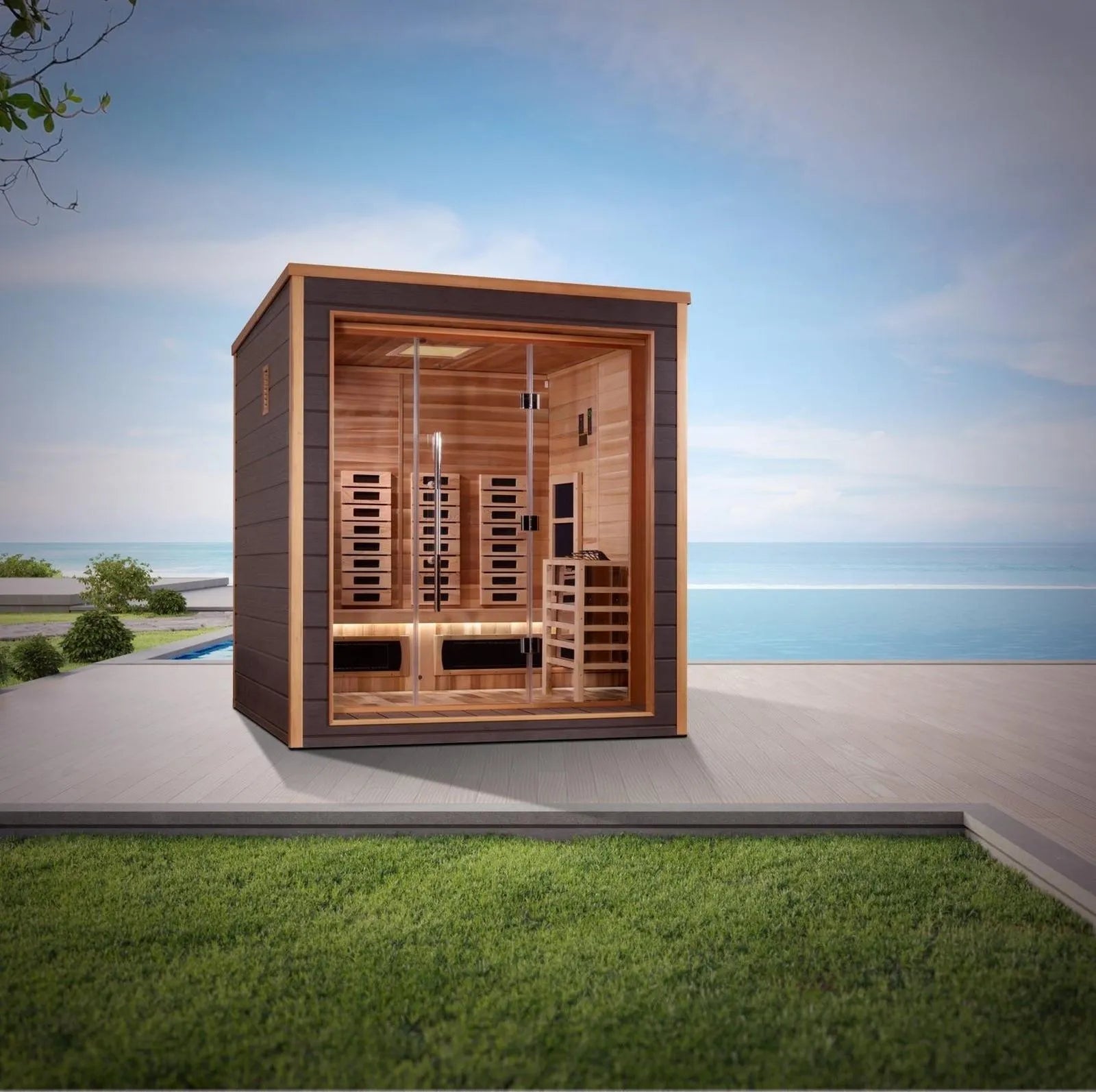 Visby 3-Person Hybrid Indoor/Outdoor Sauna by Dynamic