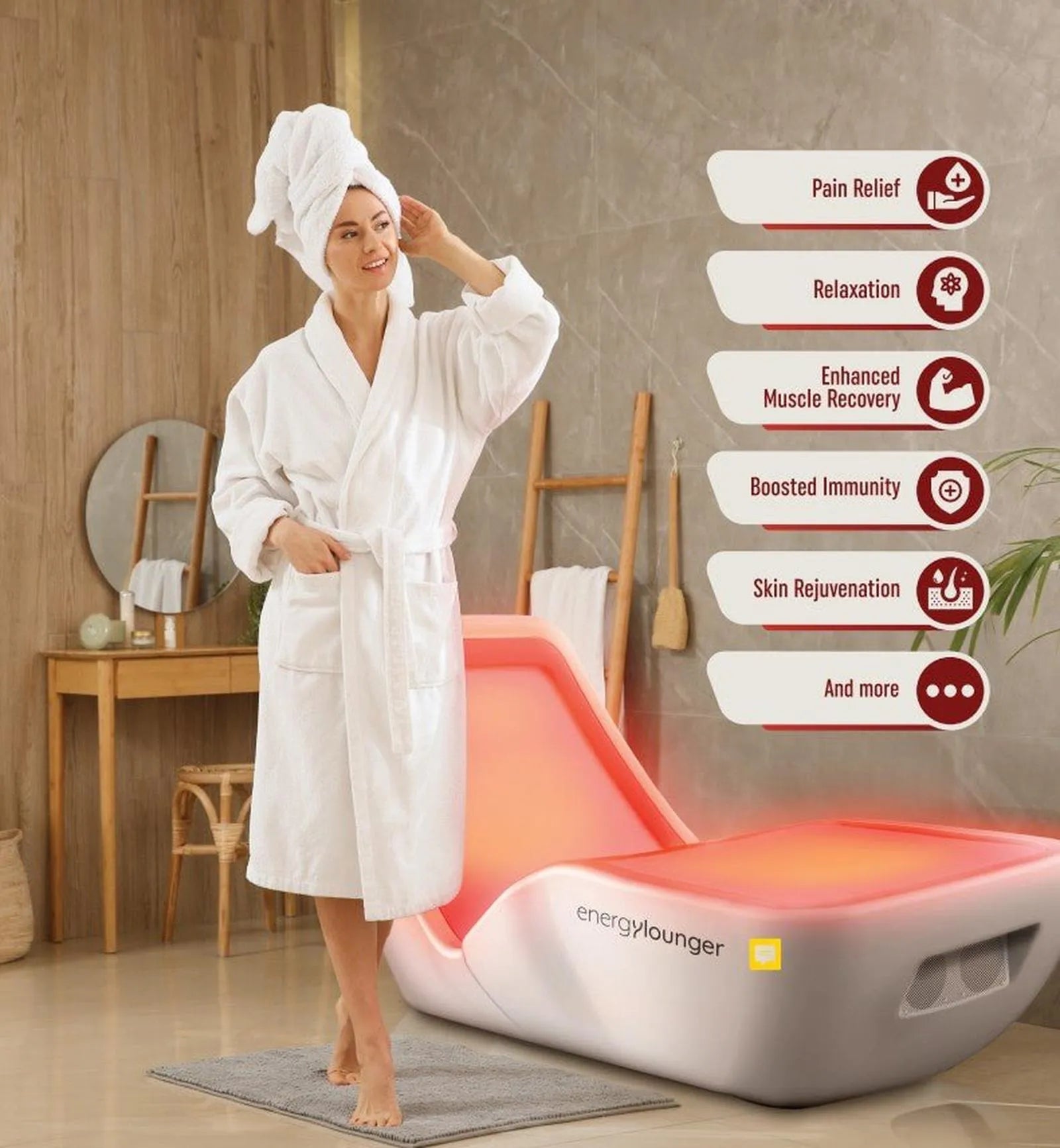 EnergyLounger Full-Body Red Light Therapy Lounger by Energy Lounger