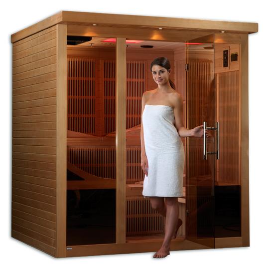"Monaco" PureTech™ Infrared Sauna Near Zero EMF with 15” LCD Screen & Hemlock Wood