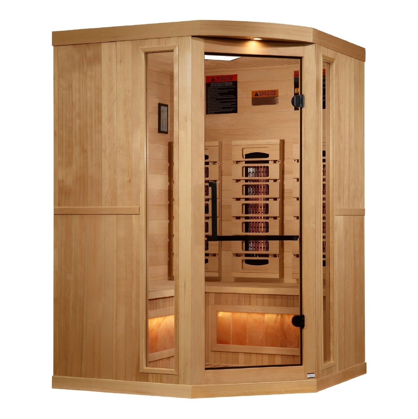 8000 Reserve Series Full Spectrum PureTech™ FAR Infrared Sauna Near Zero EMF Corner Unit with Himalayan Salt Bar