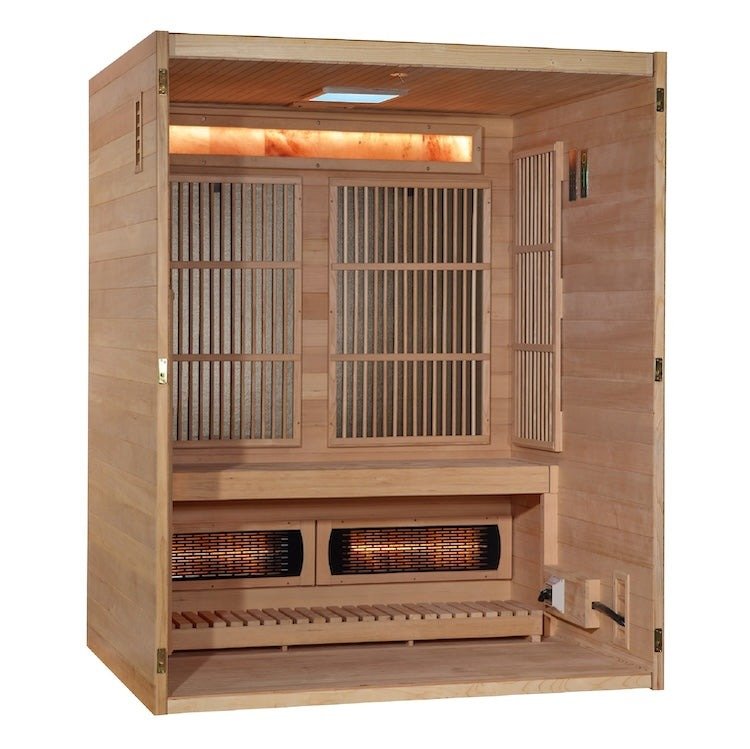 "Soria" Hybrid Sauna Infrared & Traditional Steam with Himalayan Salt Bar & Canadian Hemlock wood