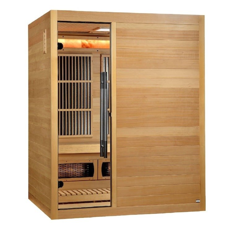 "Soria" Hybrid Sauna Infrared & Traditional Steam with Himalayan Salt Bar & Canadian Hemlock wood