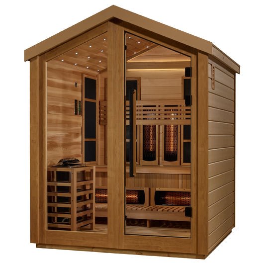 "Loviisa" PureTech™ Full Spectrum Hybrid Sauna Steam Sauna Outdoor with Canadian Hemlock Wood