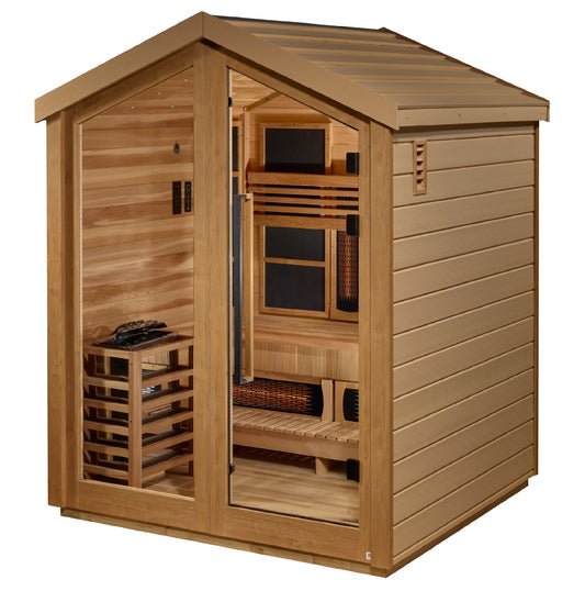 "Loviisa" PureTech™ Full Spectrum Hybrid Sauna Steam Sauna Outdoor with Canadian Hemlock Wood