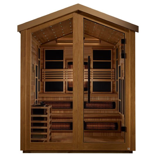"Kaskinen" Full Spectrum PureTech™ Hybrid Sauna Infrared & Traditional Steam Outdoor with Canadian Red Cedar Wood