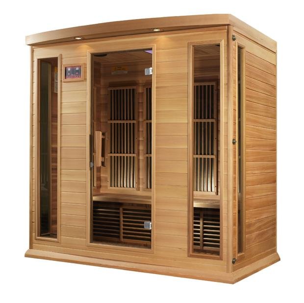 Maxxus FAR Infrared Sauna Near Zero EMF Corner Unit with Red Cedar Wood