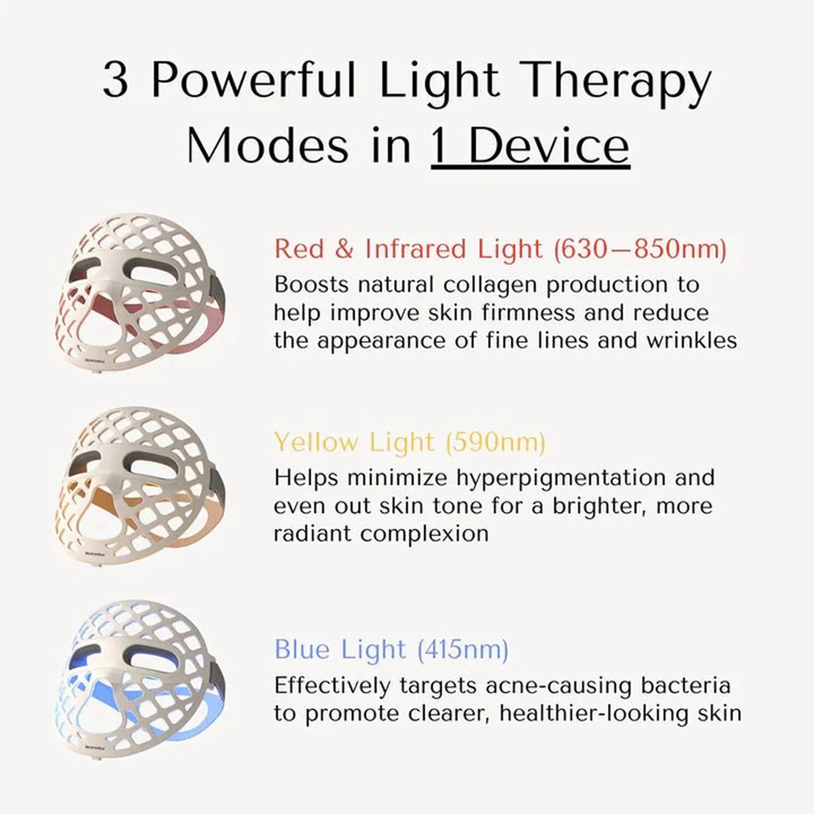 SNM9 Ultra Lightweight Hollow LED Face Mask by ShineNova