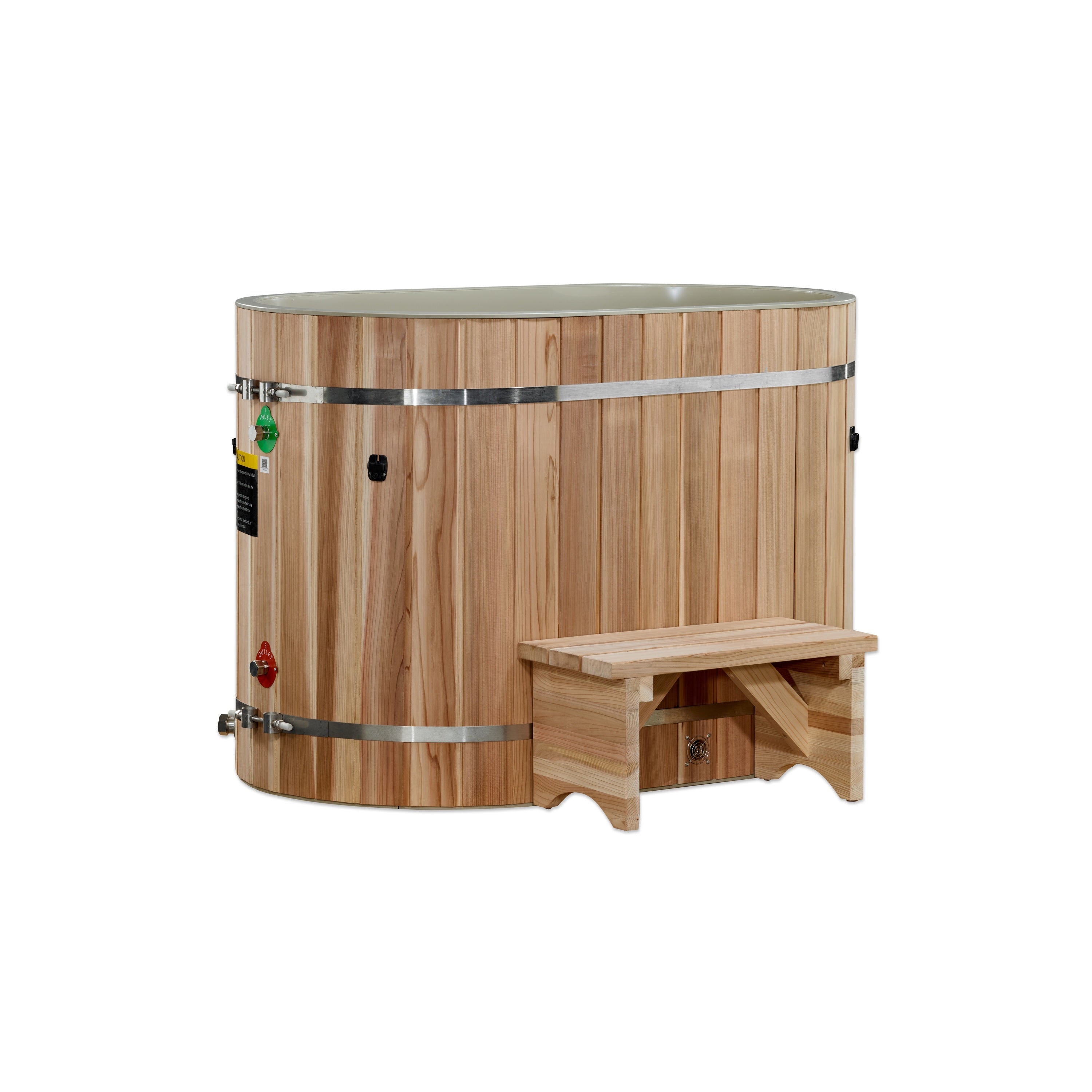 Dynamic Cold Therapy Oval Barrel Tub (Pacific Cedar, 50” Oval – Tub Only)