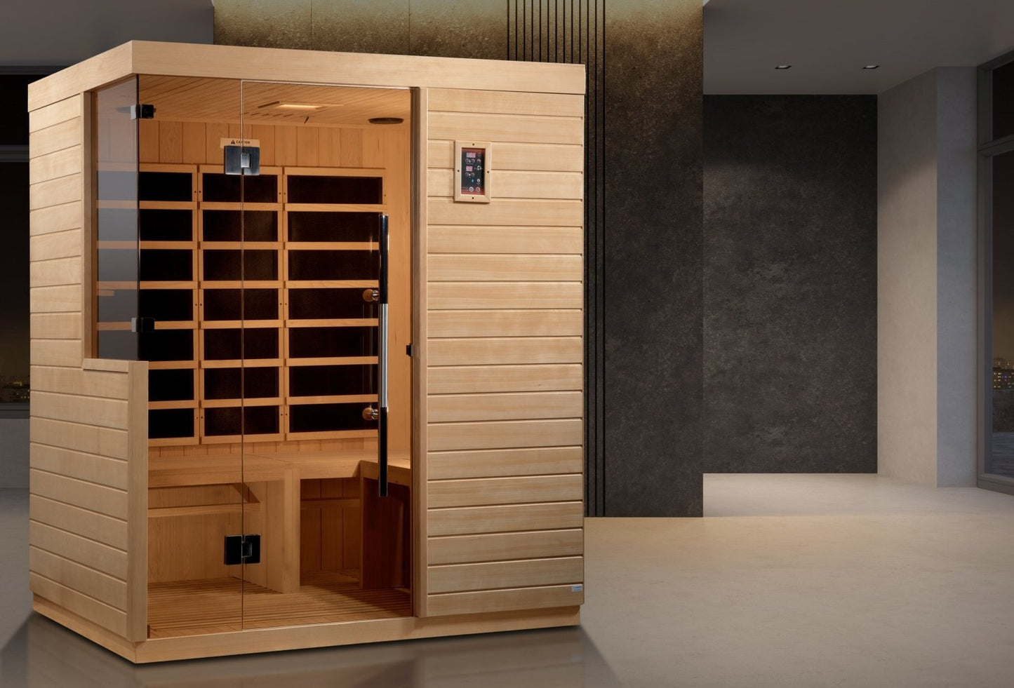 Dynamic "Bilbao" Infrared Sauna Ultra Low EMF with Hemlock Wood