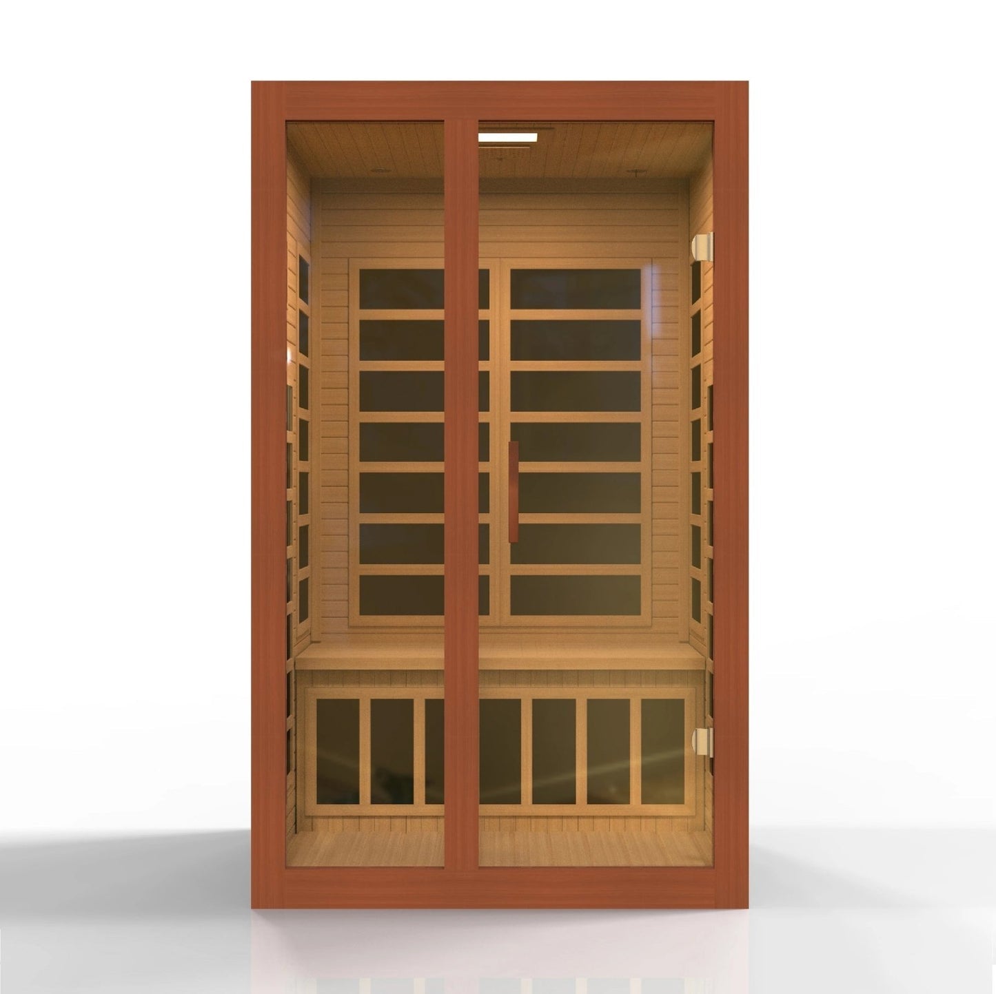 Dynamic "Santiago Elite" FAR Infrared Sauna Ultra Low EMF with Dark Honey Hemlock Wood