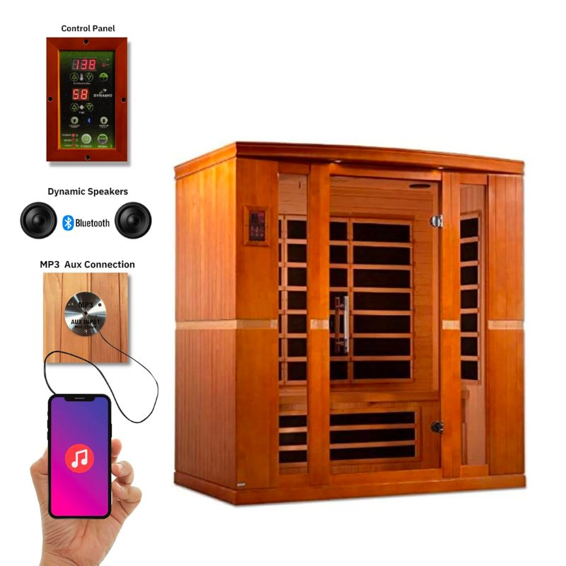 Dynamic "Bergamo Elite" Infrared Sauna Ultra Low EMF with Canadian Hemlock
