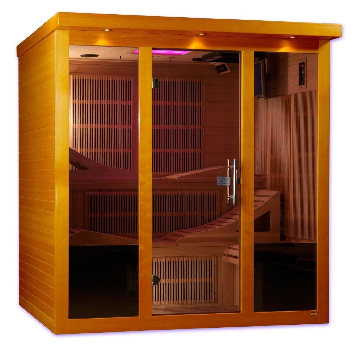 Dynamic "Monaco" Elite Infrared Sauna Ultra Low EMF wtih 15” LCD Screen & Hemlock Wood