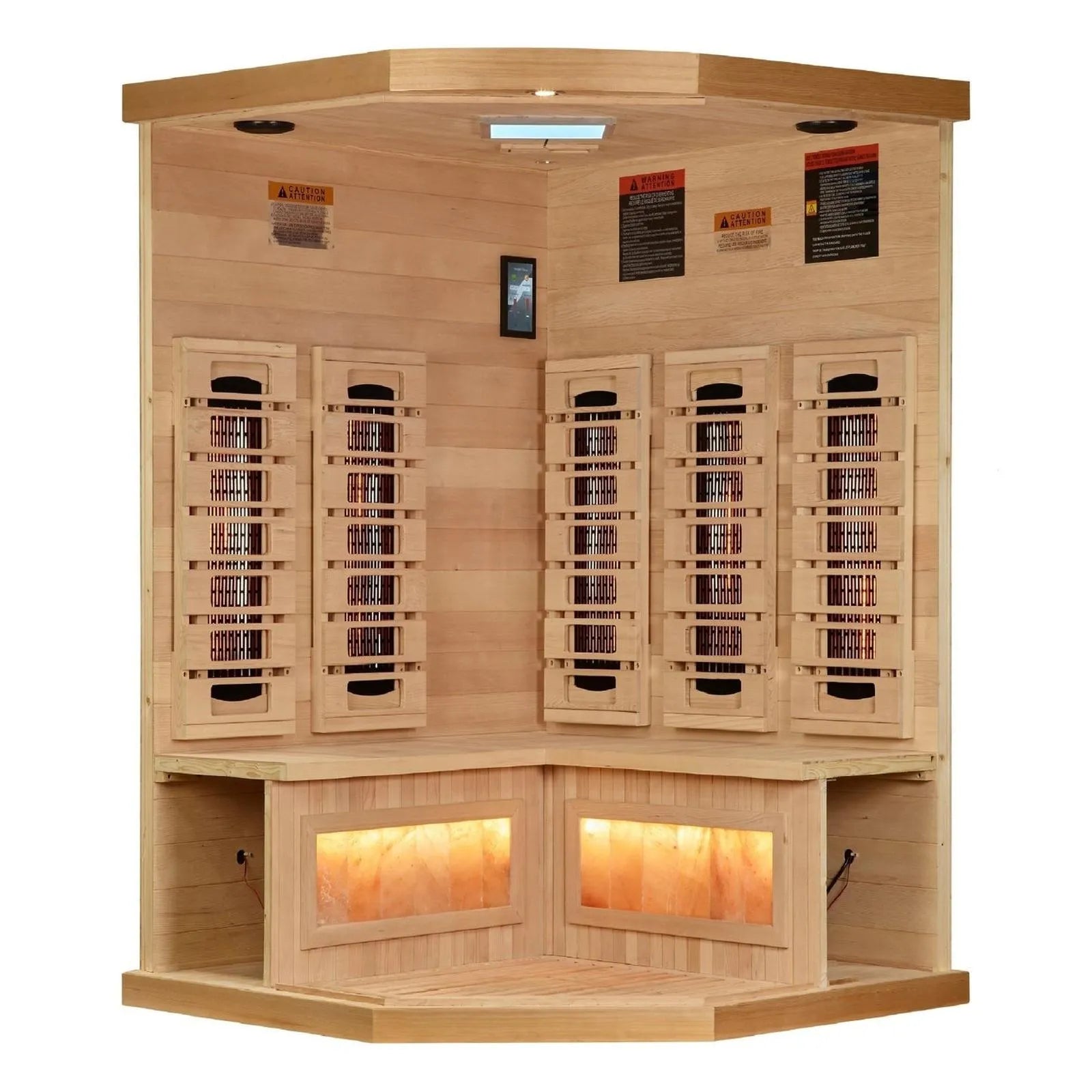 8000 Reserve Series Full Spectrum PureTech™ FAR Infrared Sauna Near Zero EMF Corner Unit with Himalayan Salt Bar by Dynamic
