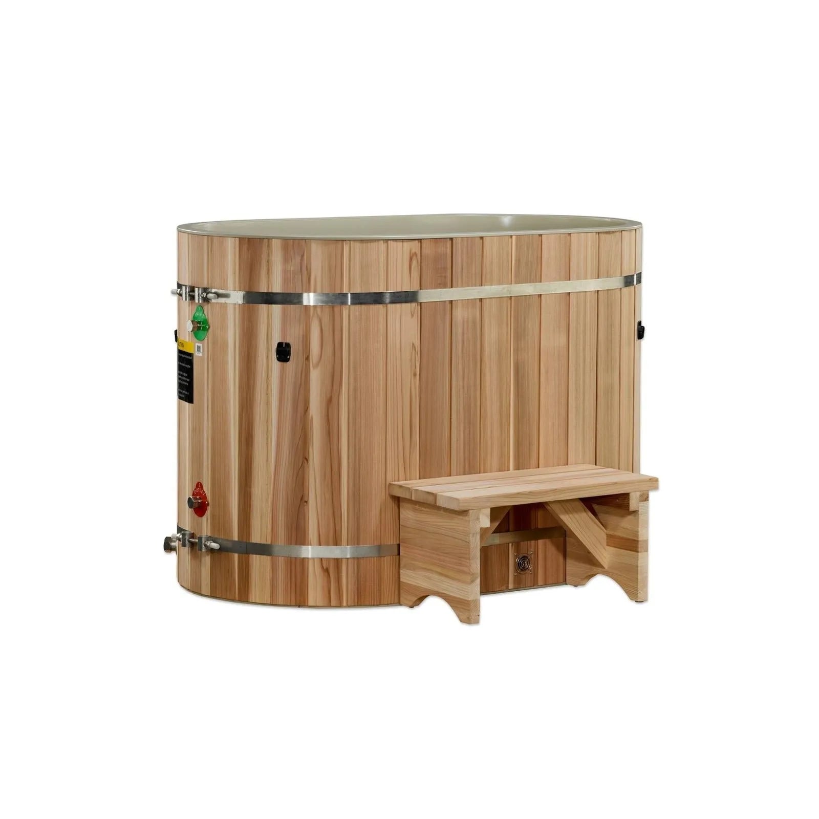 Dynamic Oval Barrel Pacific Cedar Cold Plunge by Dynamic Cold Therapy
