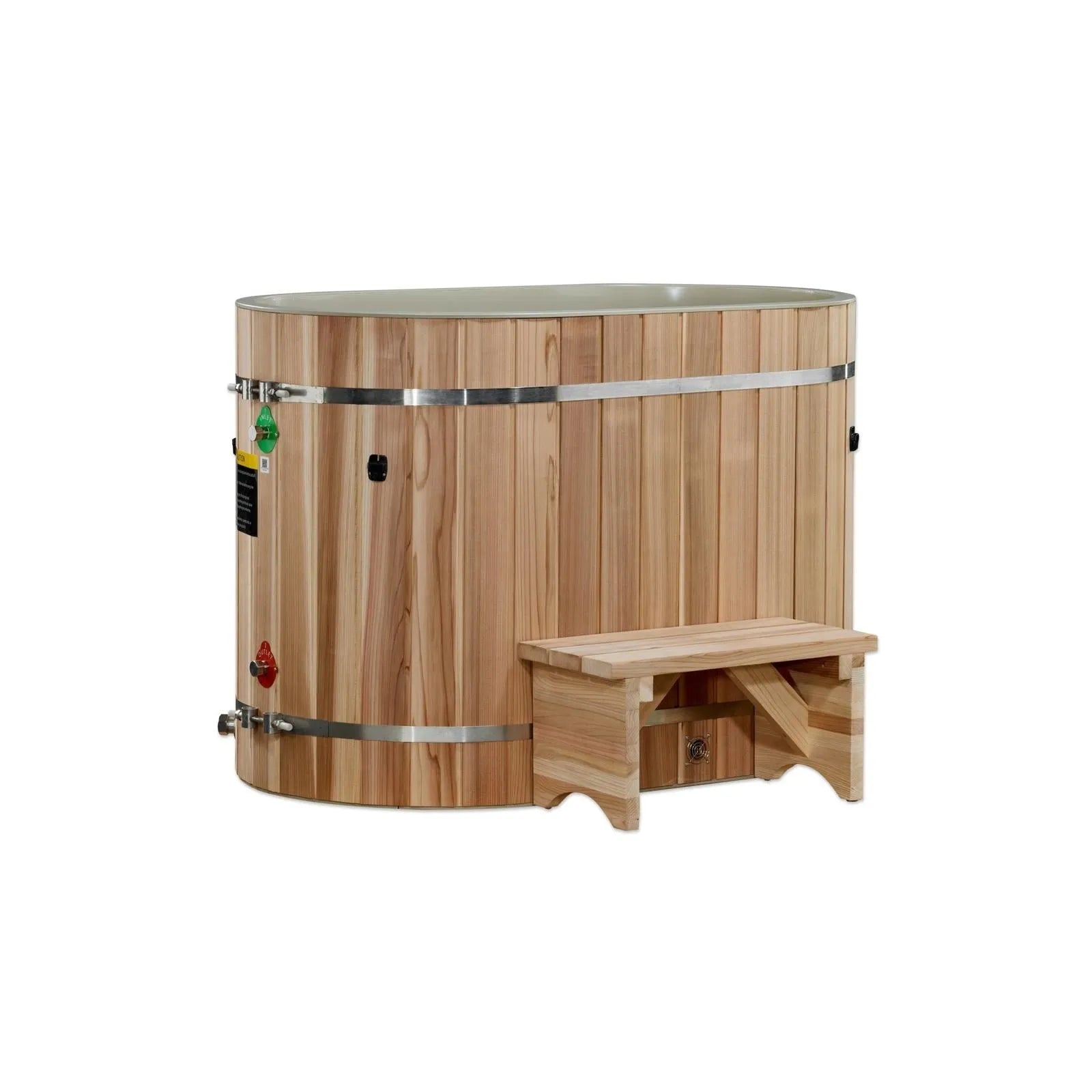 Dynamic Oval Barrel Pacific Cedar Cold Plunge by Dynamic Cold Therapy
