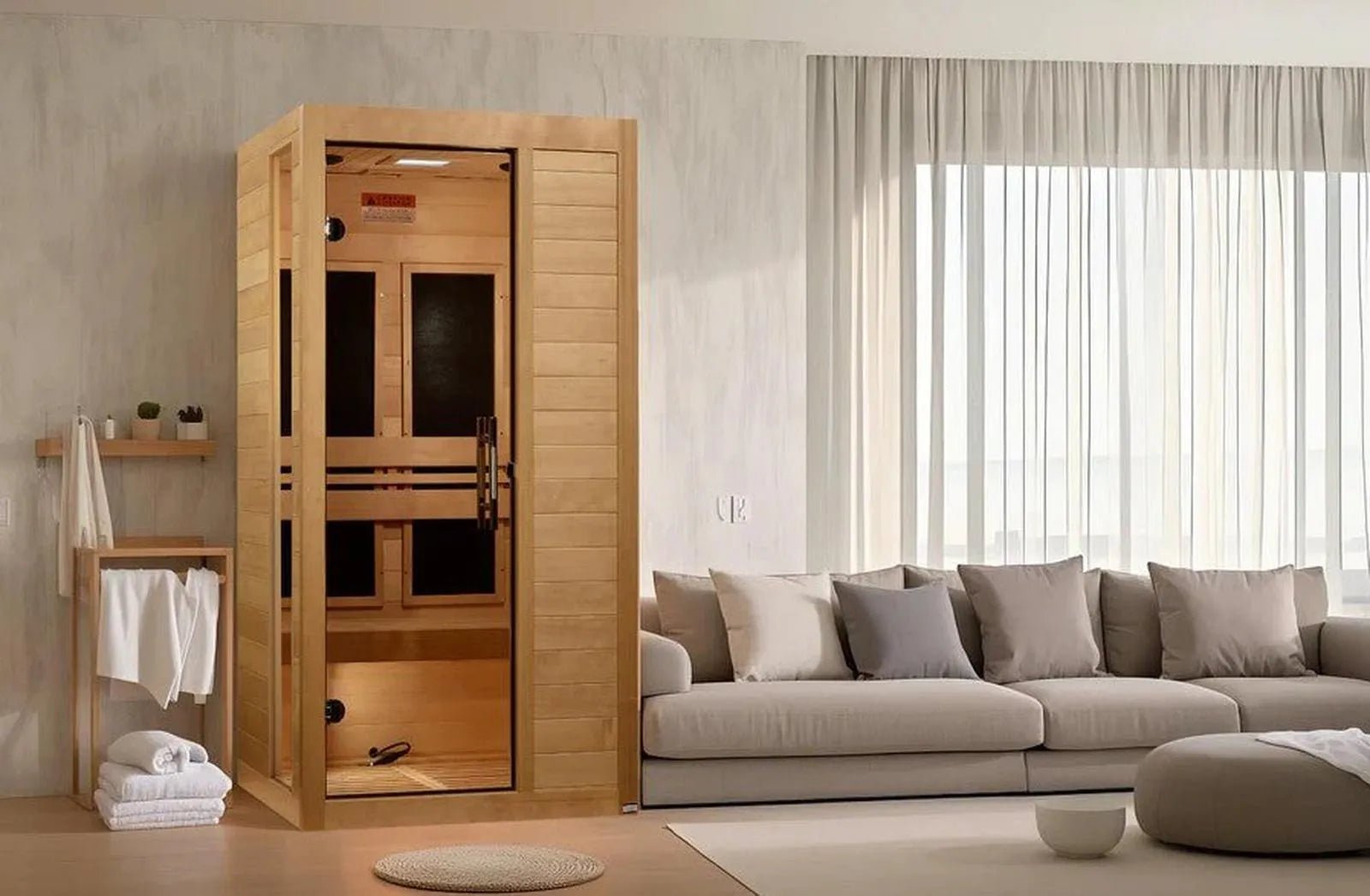 Dynamic 1–2 Person Low EMF Far Infrared Sauna — Removable Bench by Dynamic