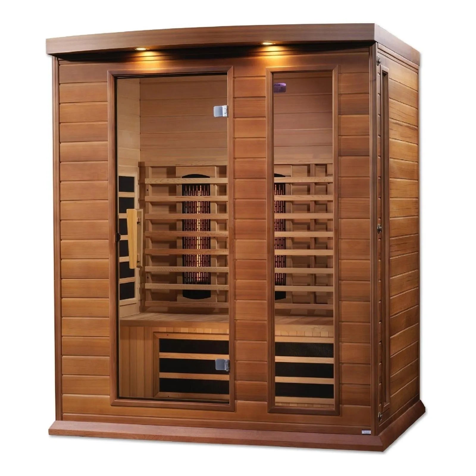 Maxxus 3-Person Full Spectrum Near Zero EMF Red Cedar Sauna by Dynamic