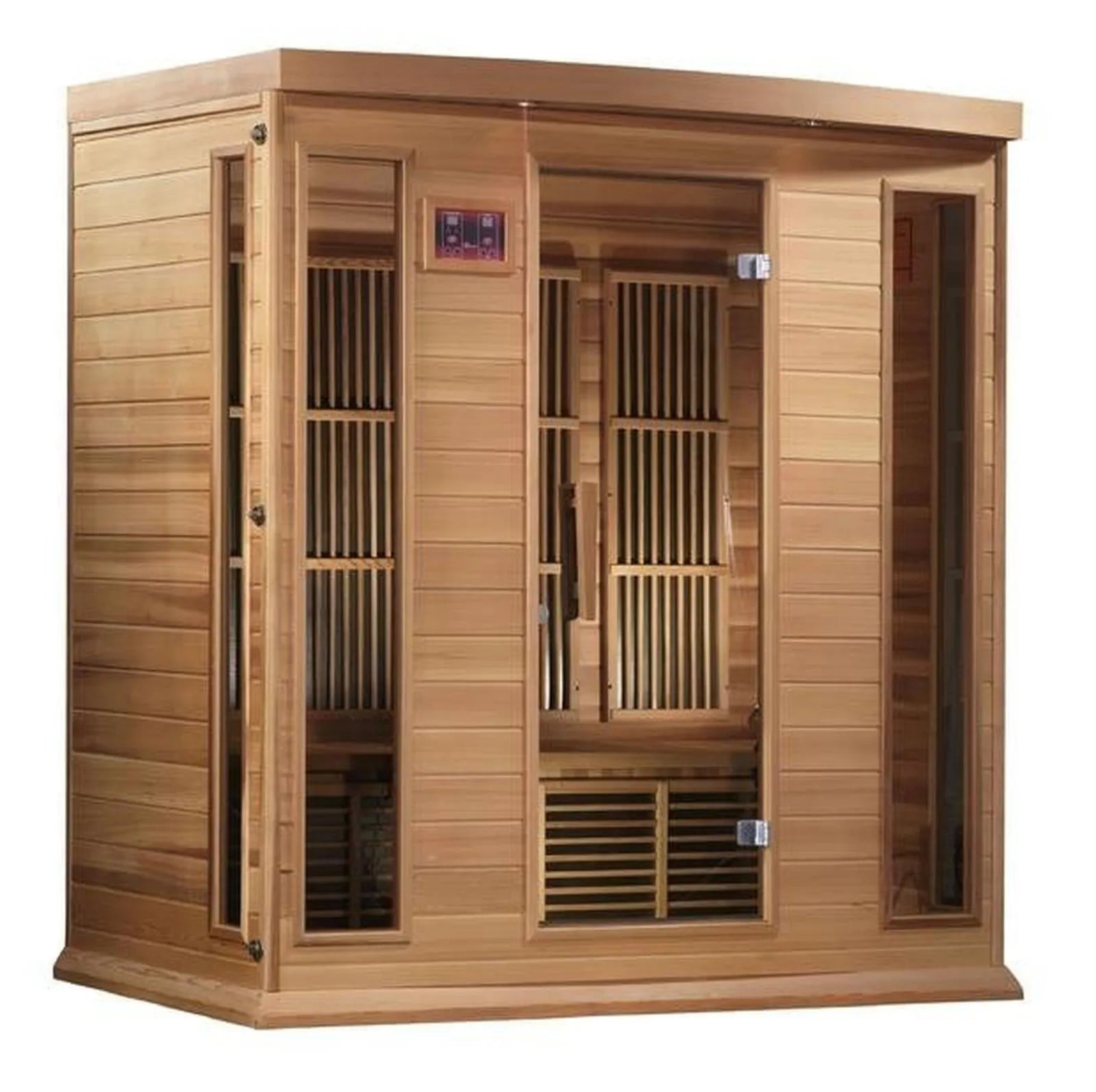 Maxxus 4-Person Corner Near Zero EMF Red Cedar Infrared Sauna by Dynamic