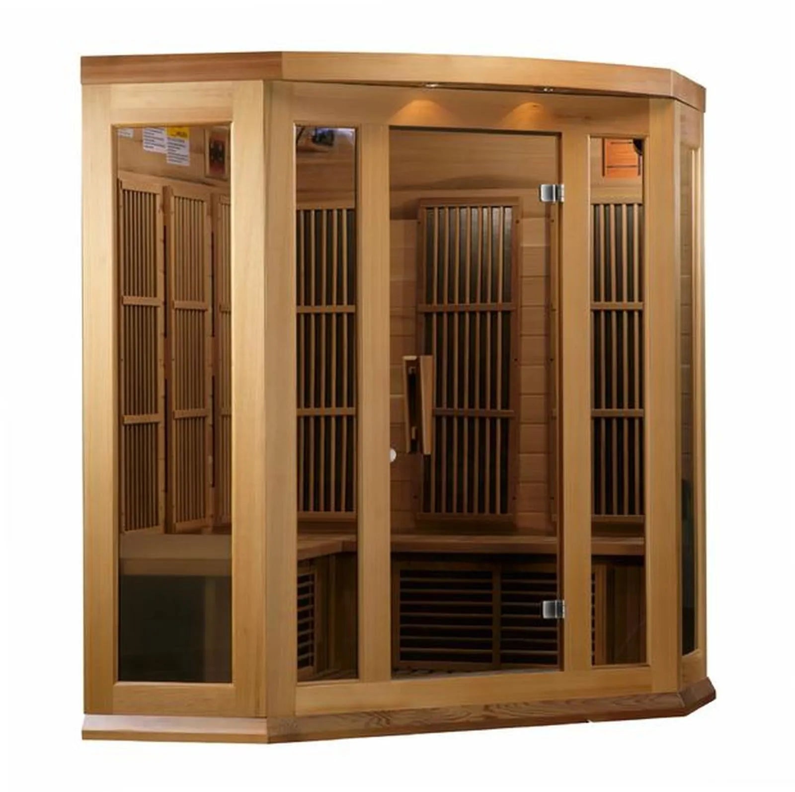 Maxxus Chaumont 3-Person Corner Near Zero EMF Hemlock Sauna by Dynamic