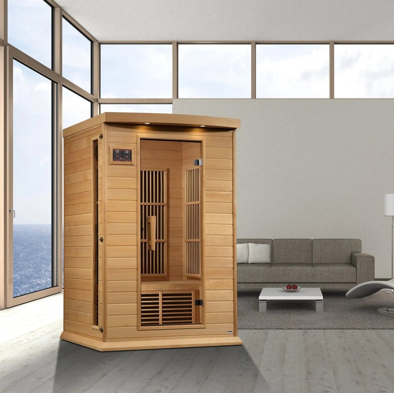 Maxxus FAR Infrared Sauna Near Zero EMF with Hemlock Wood by Dynamic