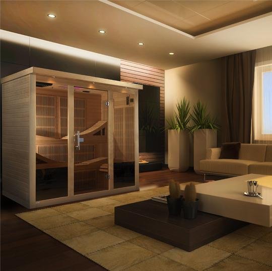 "Monaco" PureTech™ Infrared Sauna Near Zero EMF with 15” LCD Screen & Hemlock Wood