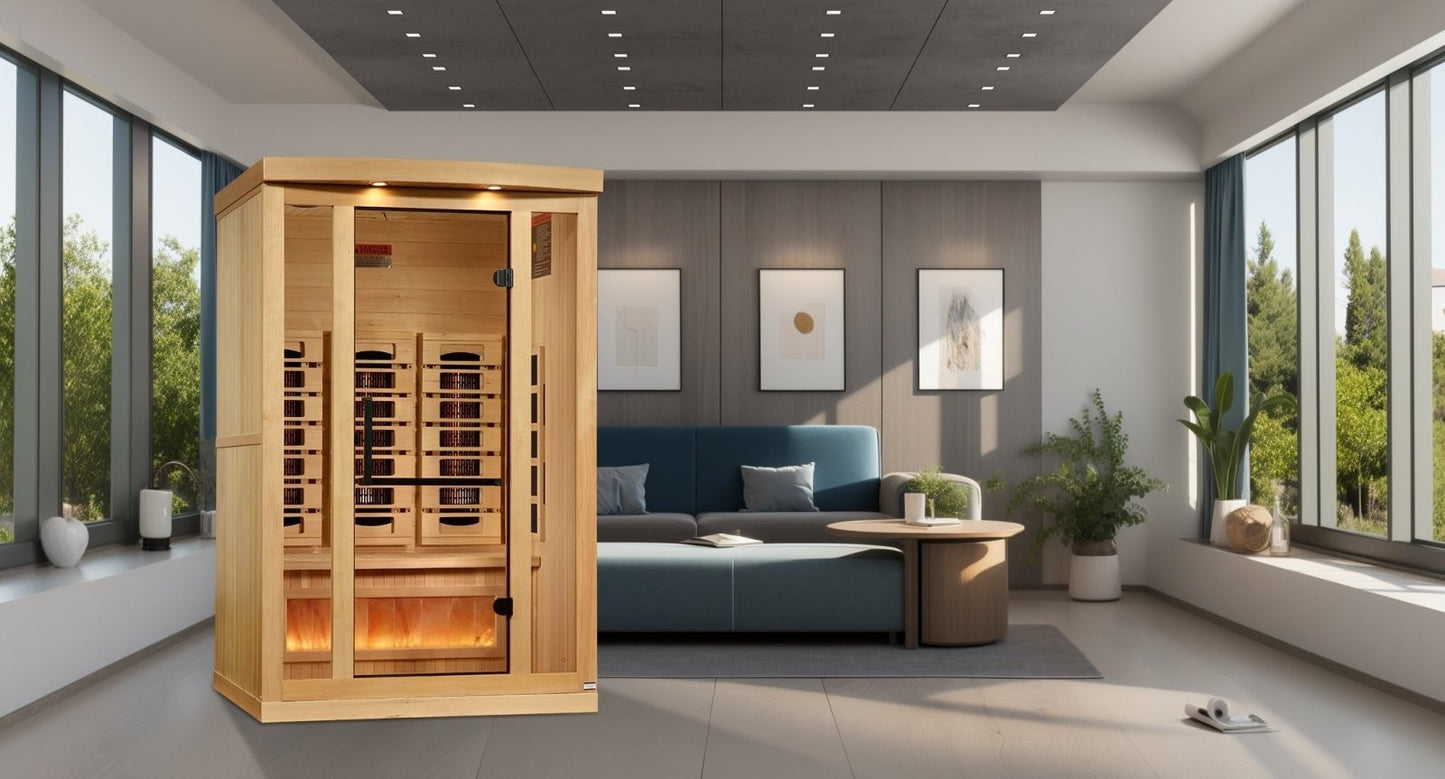 Golden Designs 8000 Reserve Series Full Spectrum Infrared Sauna with Himalayan Salt Bar