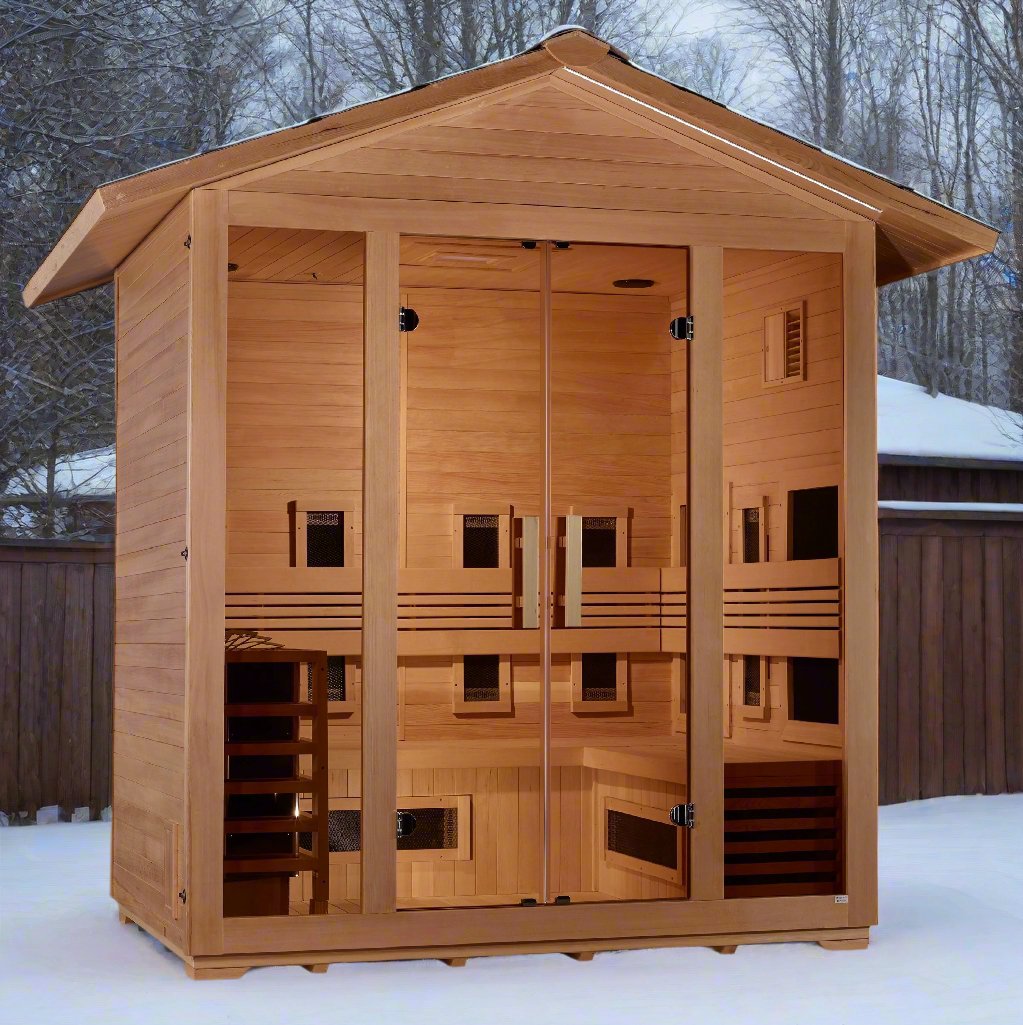 "Gargellen" Hybrid Sauna Outdoor Full Spectrum Hybrid with Canadian Hemlock