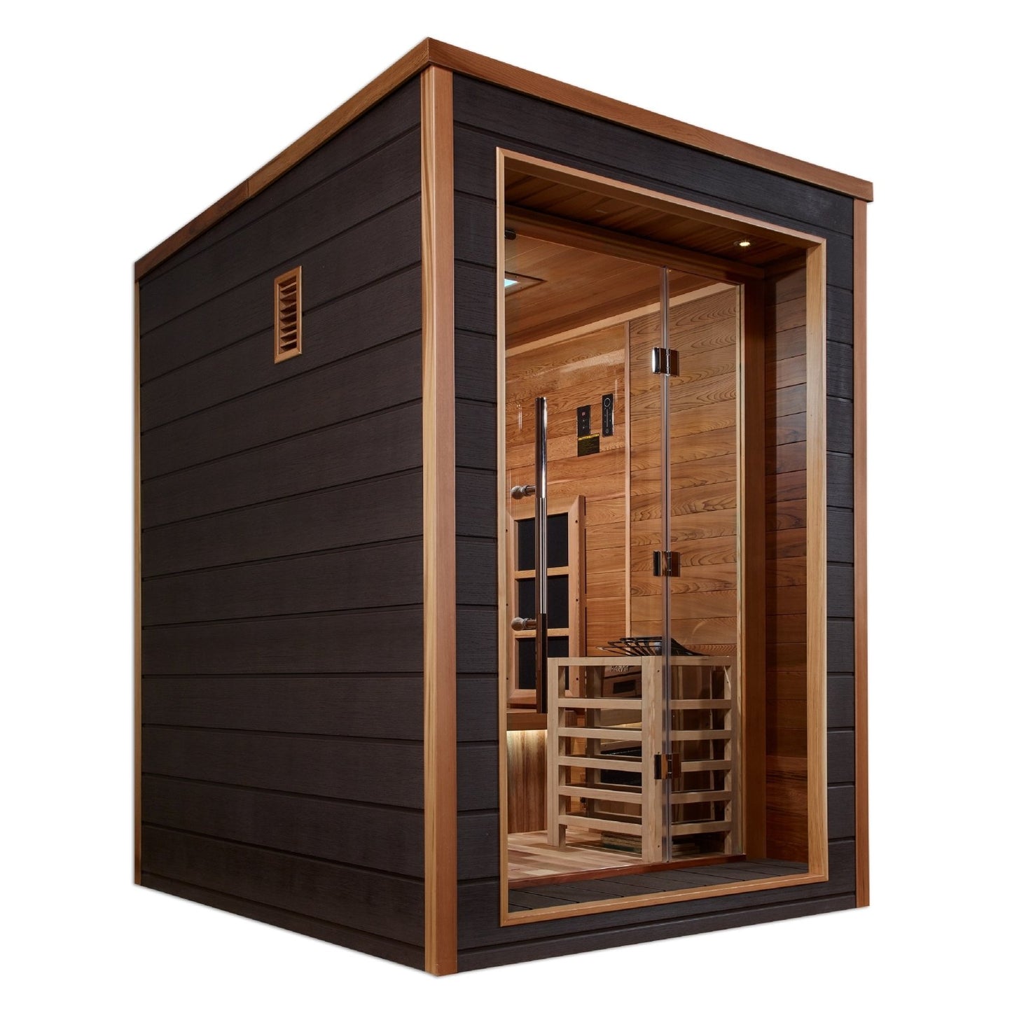 "Nora" Full Spectrum PureTech™ Hybrid Sauna Indoor/Outdoor PureTech™ Full Spectrum with All-Weather Exterior & Red Cedar Wood Interior