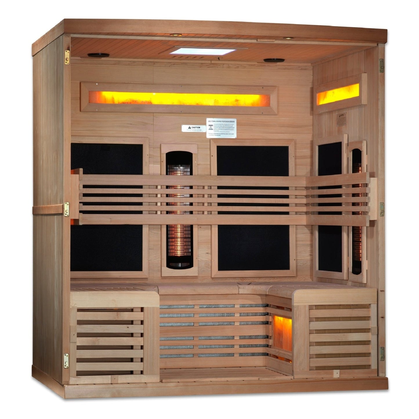 8000 Reserve Series PureTech™ Full Spectrum Infrared Sauna Near Zero EMF with Himalayan Salt Bar