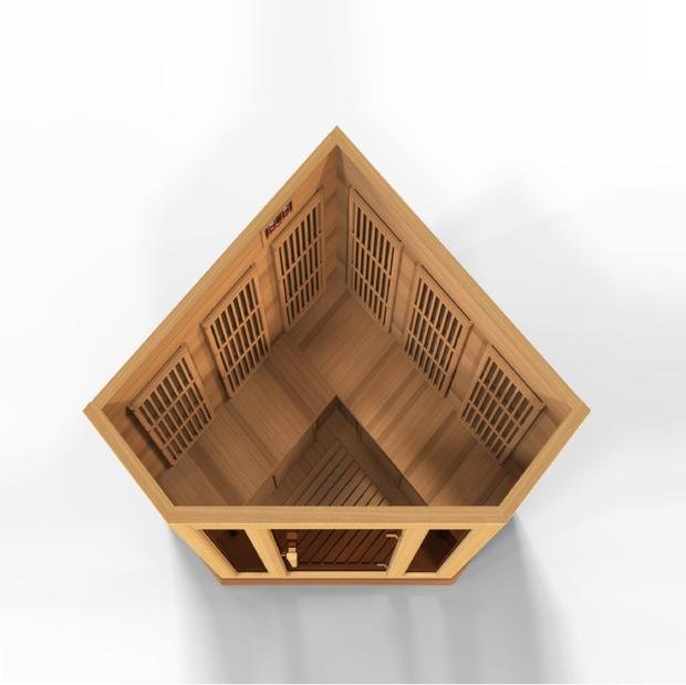 Maxxus Chaumont 3-Person Corner Near Zero EMF Red Cedar Sauna