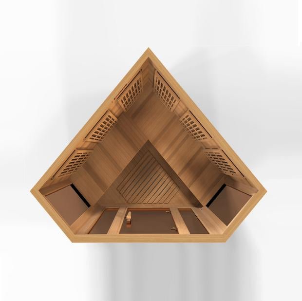 Maxxus Chaumont 3-Person Corner Near Zero EMF Red Cedar Sauna