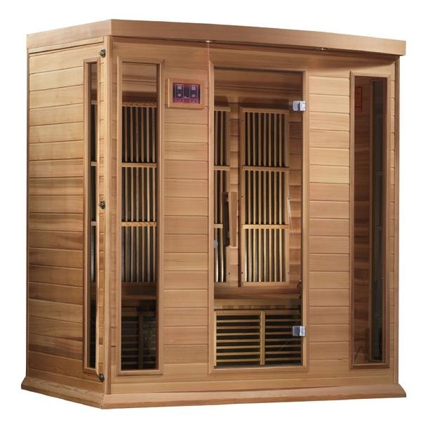 Maxxus FAR Infrared Sauna Near Zero EMF Corner Unit with Red Cedar Wood