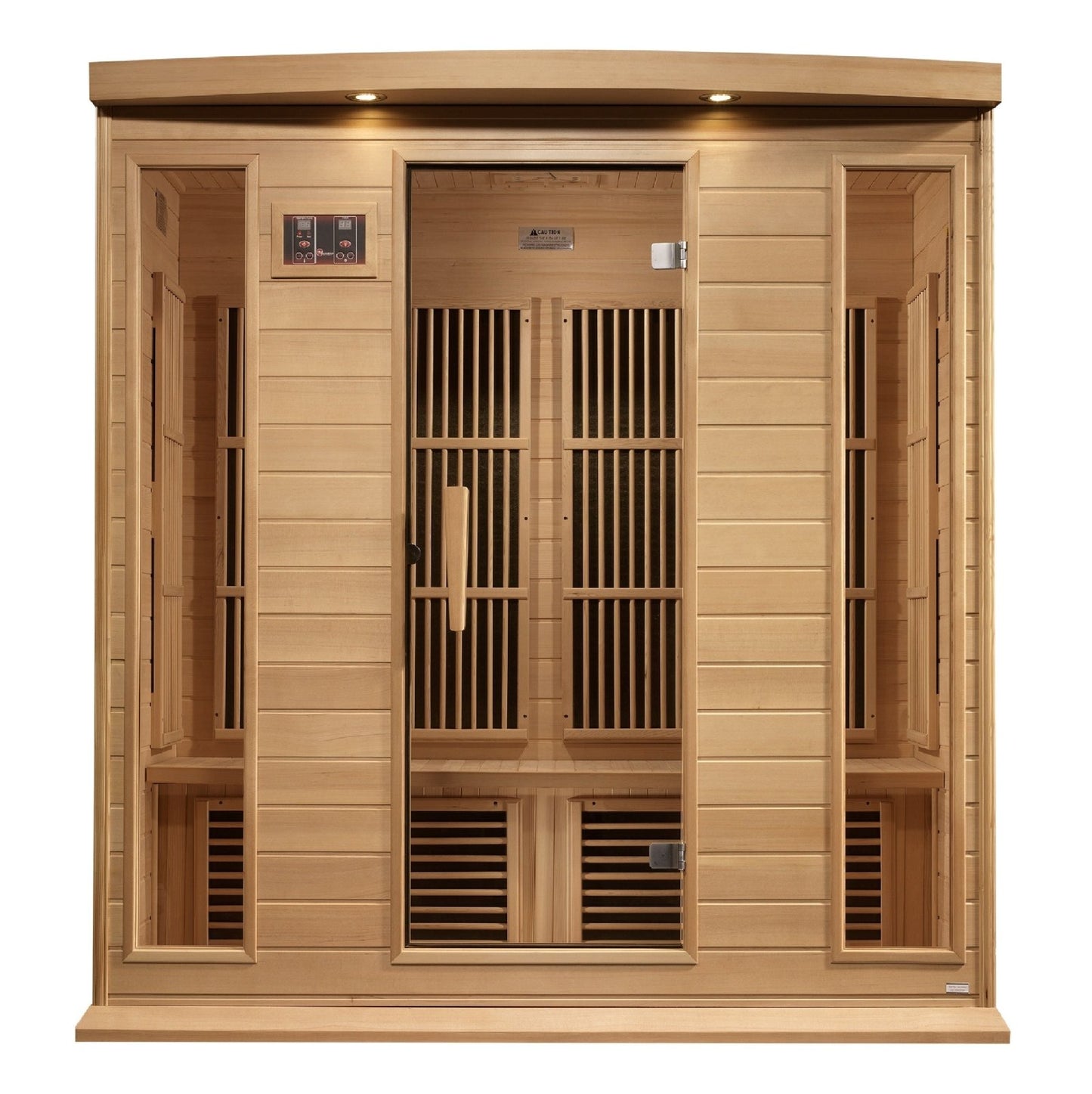 Maxxus FAR Infrared Sauna Near Zero EMF Corner Unit with Hemlock Wood