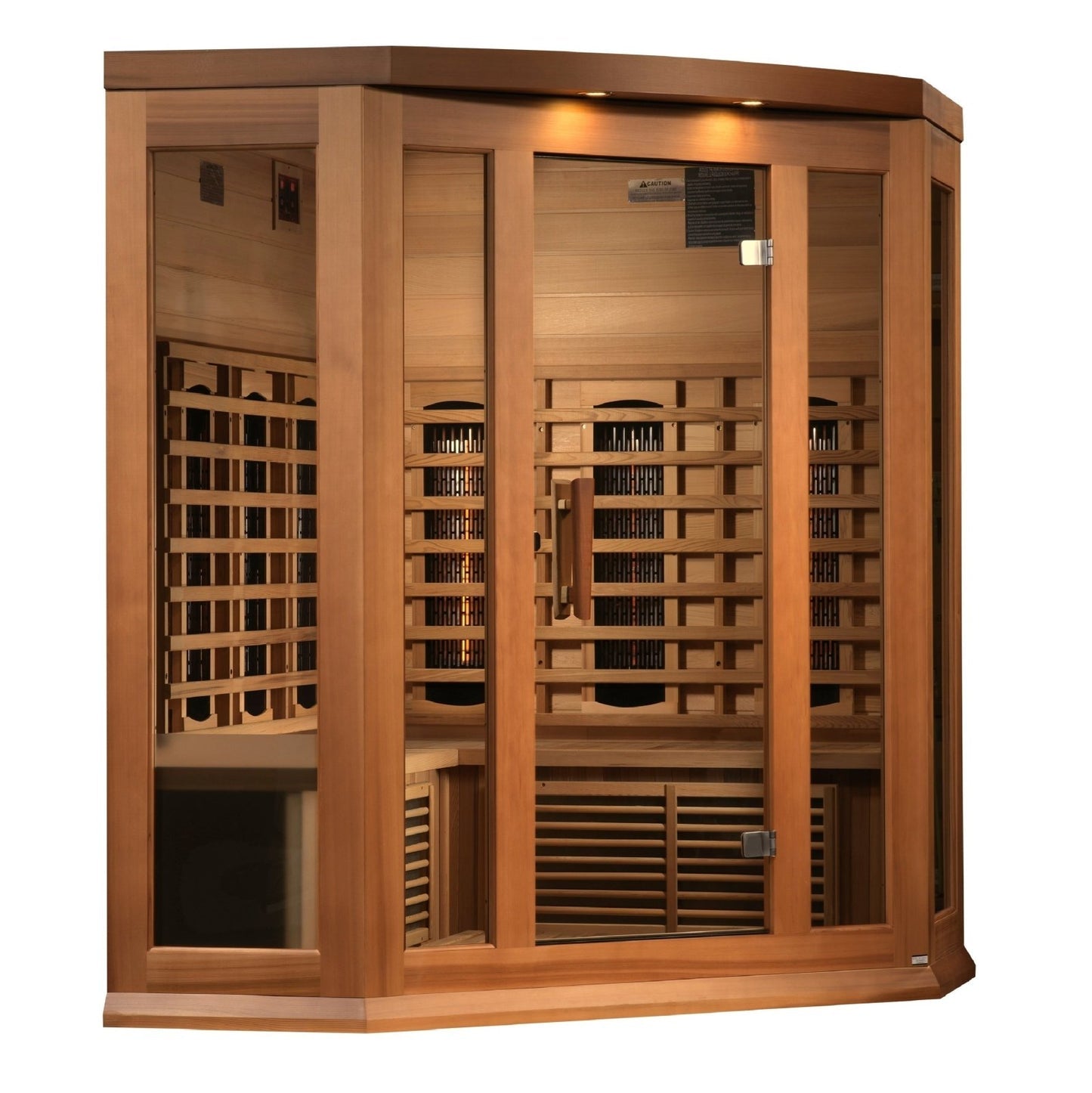 Maxxus Full Spectrum FAR Infrared Sauna Near Zero EMF Corner Unit with Red Cedar Wood