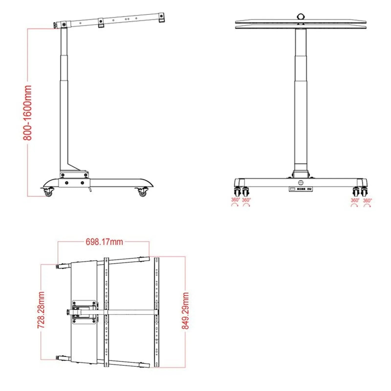 REDDOT Motorized Lift Stand (RMS) — Adjustable Height &amp; Angle for Therapy Panels by Reddotled