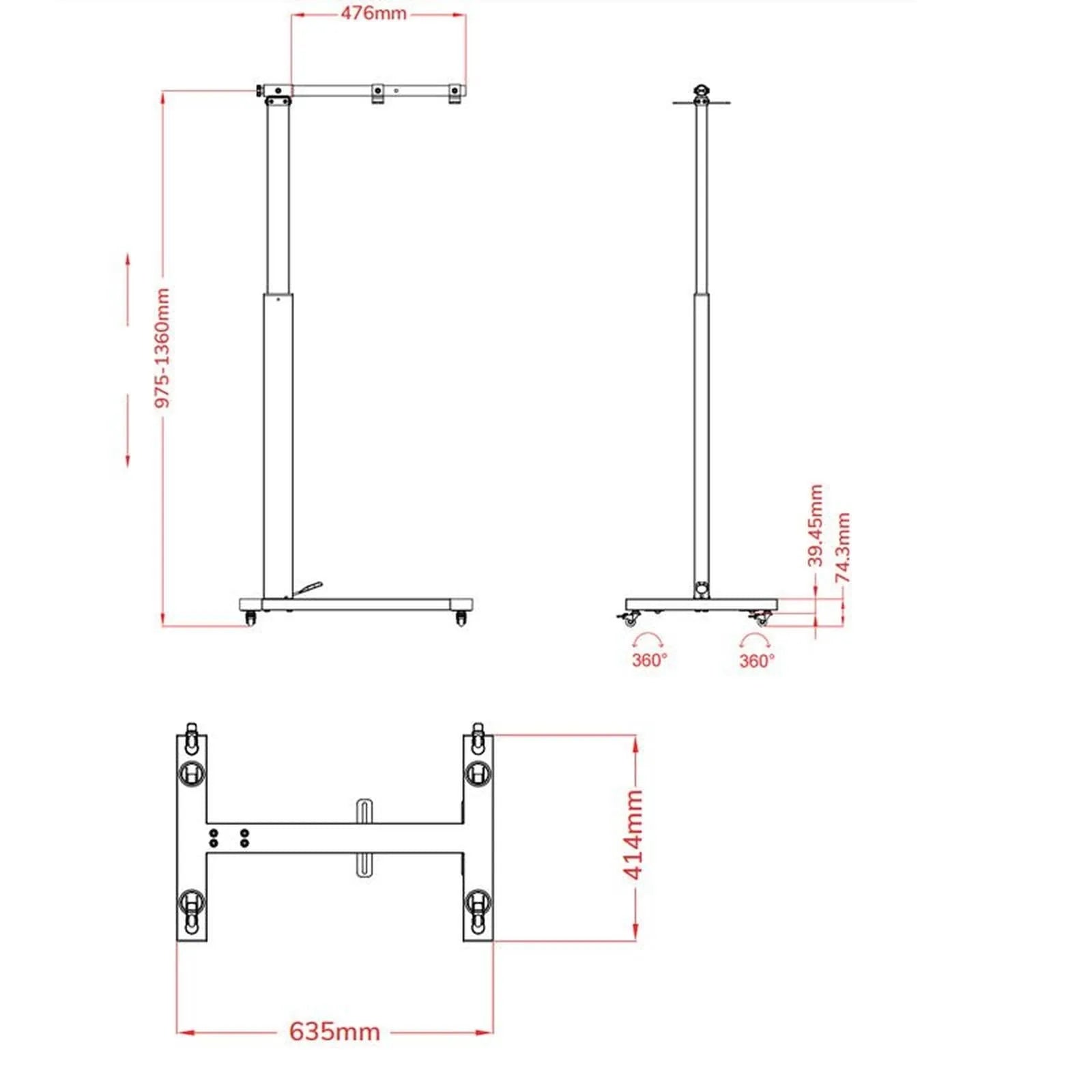 REDDOT Pneumatic Stand (PS) — Smooth Height Adjustment for Therapy Use by Reddotled